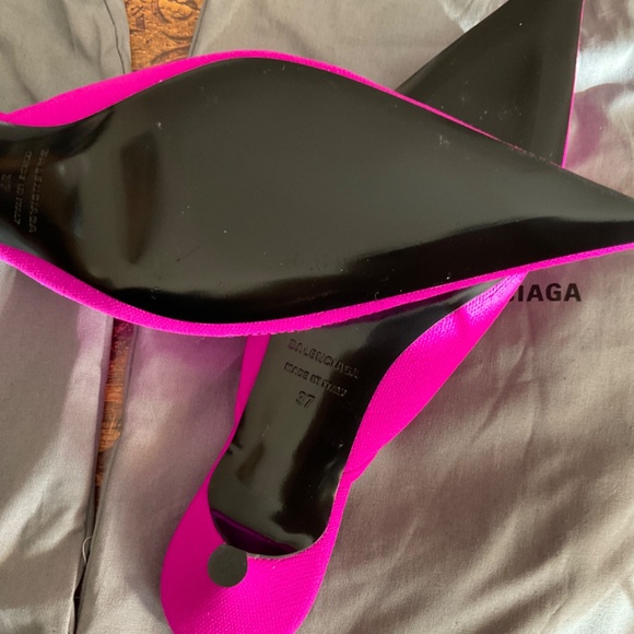 BALENCIAGA Pink Mules, size 7, with side logo, brand new - Picture 4 of 6